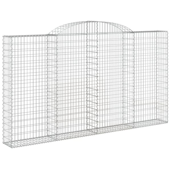 vidaXL buet gabionkurv 300x30x160/180 cm galvaniseret jern