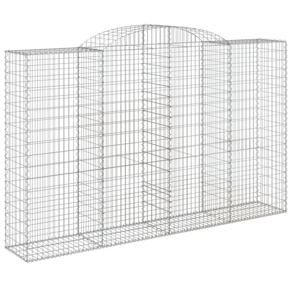 vidaXL buet gabionkurv 300x50x180/200 cm galvaniseret jern
