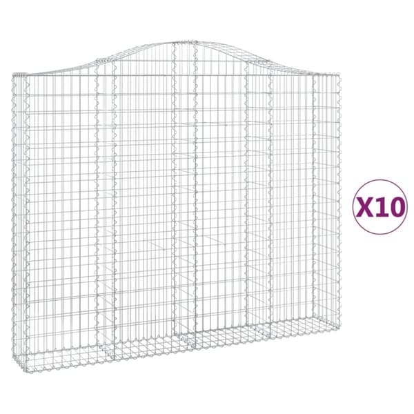 vidaXL Kaarevat kivikorit 10 kpl 200x30x160/180 cm galvanoitu rauta