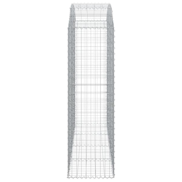 vidaXL buet gabionkurv 200x50x160/180 cm galvaniseret jern