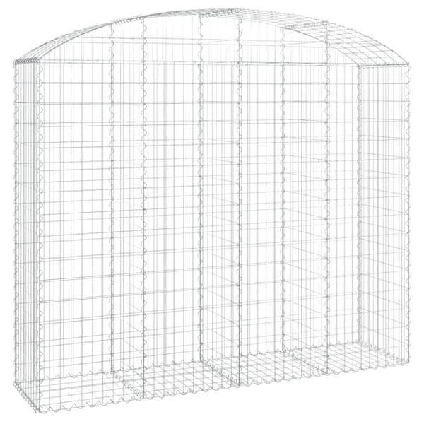 vidaXL buet gabionkurv 200x50x160/180 cm galvaniseret jern
