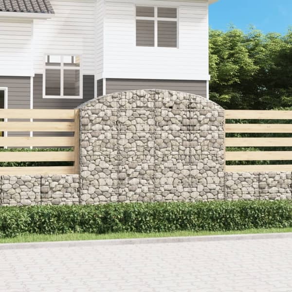 vidaXL buet gabionkurv 200x50x160/180 cm galvaniseret jern