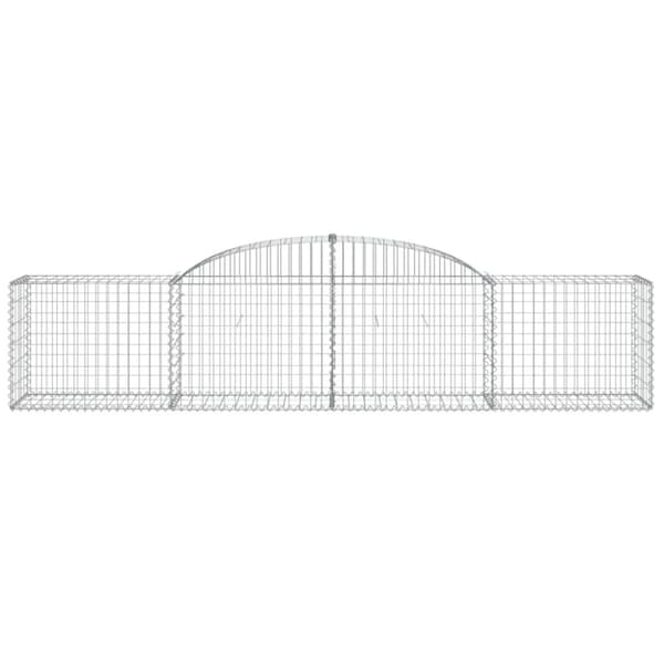 vidaXL buet gabionkurv 300x50x60/80 cm galvaniseret jern