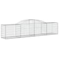 Miniatyrbillede 2 af 5: vidaXL buet gabionkurv 300x50x60/80 cm galvaniseret jern