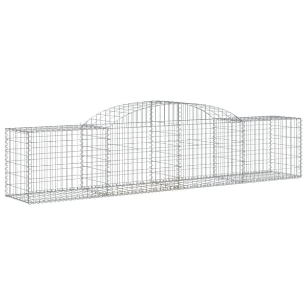 vidaXL buet gabionkurv 300x50x60/80 cm galvaniseret jern