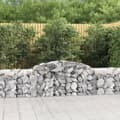 Miniatyrbillede 1 af 5: vidaXL buet gabionkurv 300x50x60/80 cm galvaniseret jern