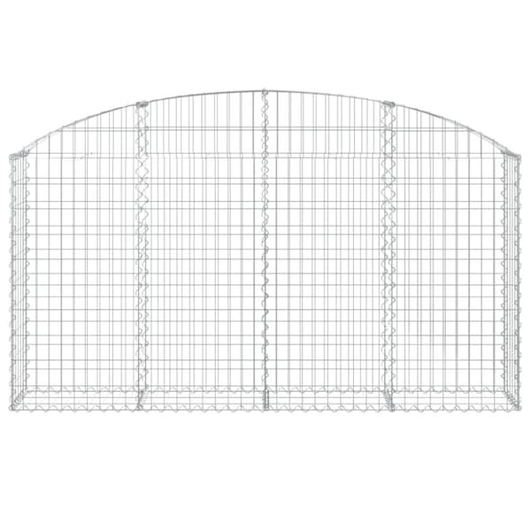 vidaXL buet gabionkurv 200x30x100/120 cm galvaniseret jern