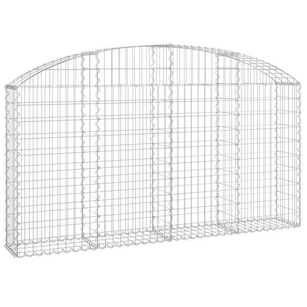 vidaXL buet gabionkurv 200x30x100/120 cm galvaniseret jern