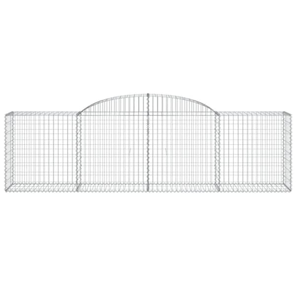 vidaXL buet gabionkurv 300x50x80/100 cm galvaniseret jern