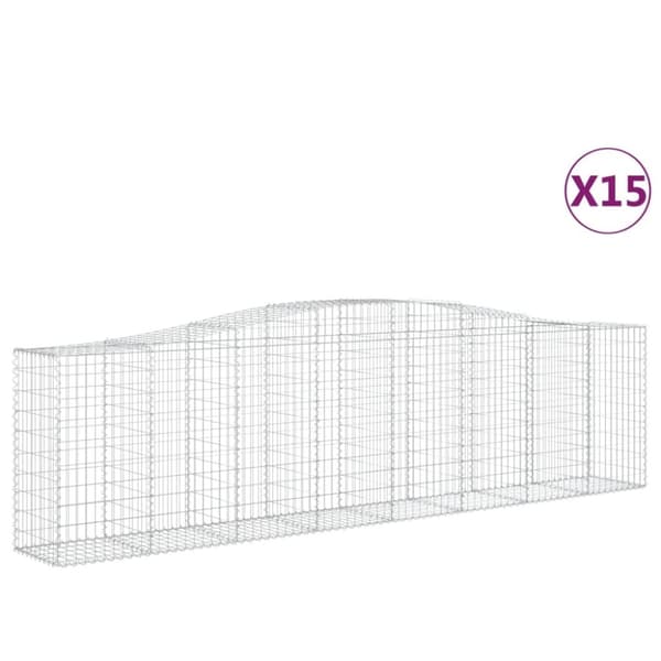 vidaXL Kaarevat kivikorit 15 kpl 400x50x100/120 cm galvanoitu rauta