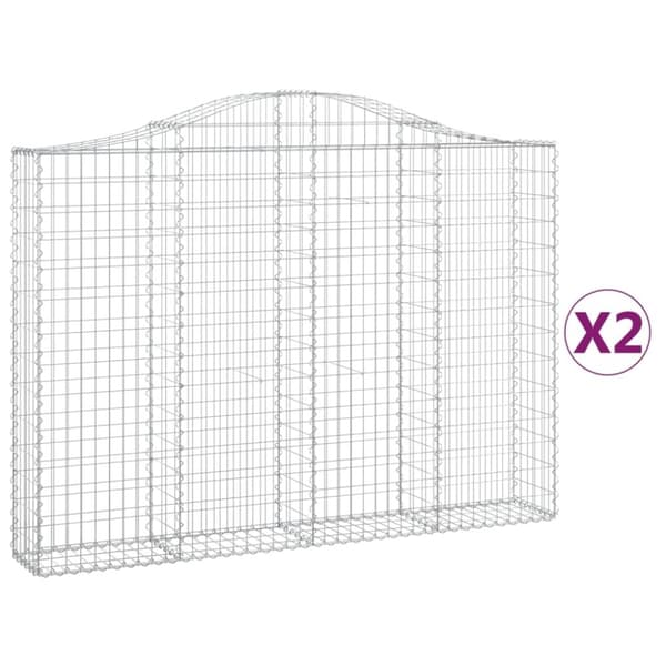 vidaXL Kaarevat kivikorit 2 kpl 200x30x140/160 cm galvanoitu rauta