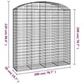 Pikkukuva 5 / 5: vidaXL Kaareva kivikori 200x50x200/220 cm galvanoitu rauta