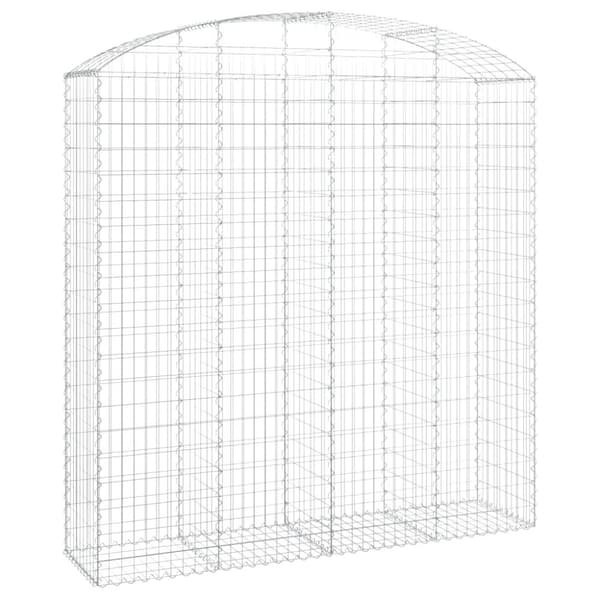vidaXL Kaareva kivikori 200x50x200/220 cm galvanoitu rauta