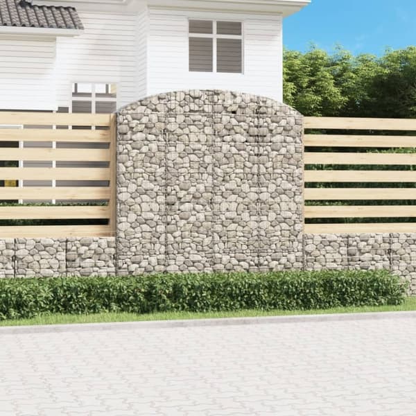 vidaXL buet gabionkurv 200x50x200/220 cm galvaniseret jern