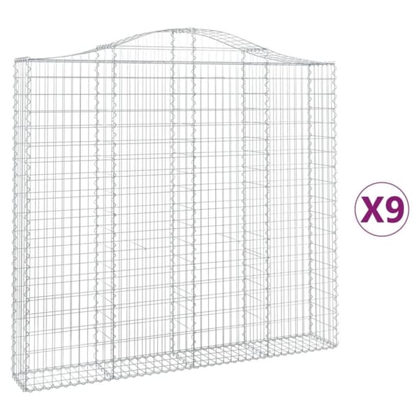 vidaXL Kaarevat kivikorit 9 kpl 200x30x180/200 cm galvanoitu rauta