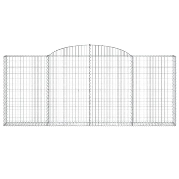 vidaXL buet gabionkurv 300x30x120/140 cm galvaniseret jern