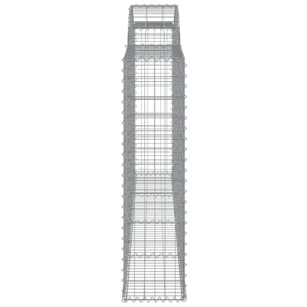 vidaXL buet gabionkurv 300x30x120/140 cm galvaniseret jern