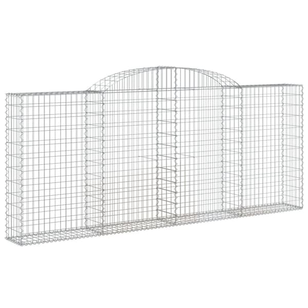 vidaXL buet gabionkurv 300x30x120/140 cm galvaniseret jern