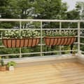 Miniatyrbilde 6 av 7: vidaXL Plantekasser 2 stk med kokosfiberinnlegg svart 76x21x16 cm stål