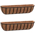 Miniatyrbilde 1 av 7: vidaXL Plantekasser 2 stk med kokosfiberinnlegg svart 76x21x16 cm stål