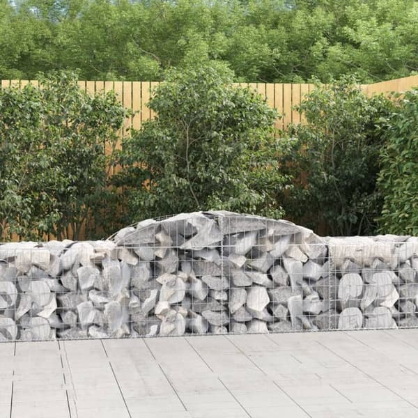 vidaXL Gabion bågformad 300x50x60/80 cm galvaniserat järn
