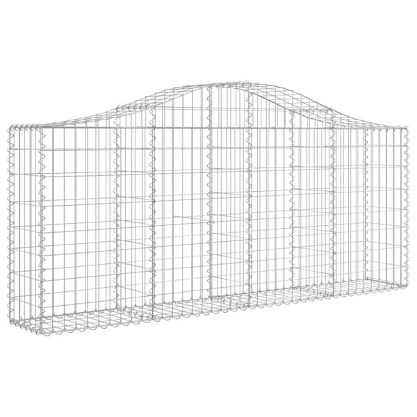 vidaXL buede gabionkurve 12 stk. 200x30x80/100 cm galvaniseret jern