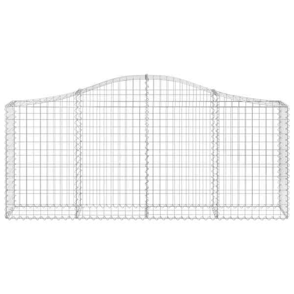 vidaXL buede gabionkurve 12 stk. 200x30x80/100 cm galvaniseret jern