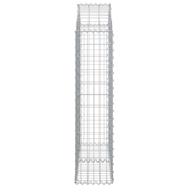 vidaXL buet gabionkurv 100x30x120/140 cm galvaniseret jern