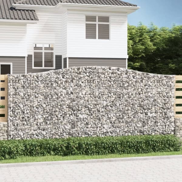 vidaXL buede gabionkurve 9 stk. 400x50x180/200 cm galvaniseret jern