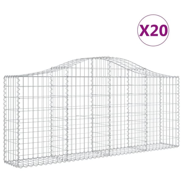 vidaXL Kaarevat kivikorit 20 kpl 200x30x80/100 cm galvanoitu rauta