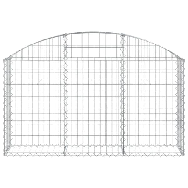 vidaXL Kaareva kivikori 150x30x80/100 cm galvanoitu rauta