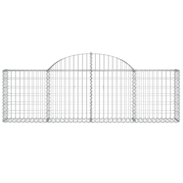 vidaXL buet gabionkurv 200x30x60/80 cm galvaniseret jern
