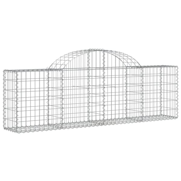 vidaXL buet gabionkurv 200x30x60/80 cm galvaniseret jern