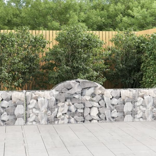 vidaXL buet gabionkurv 200x30x60/80 cm galvaniseret jern