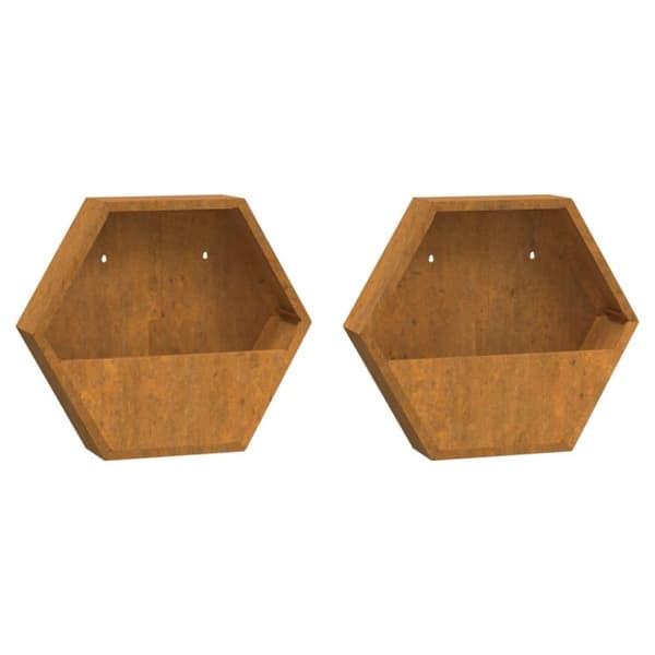 vidaXL væghængte plantekasser 2 stk. 46x10x40 cm cortenstål rustfarvet