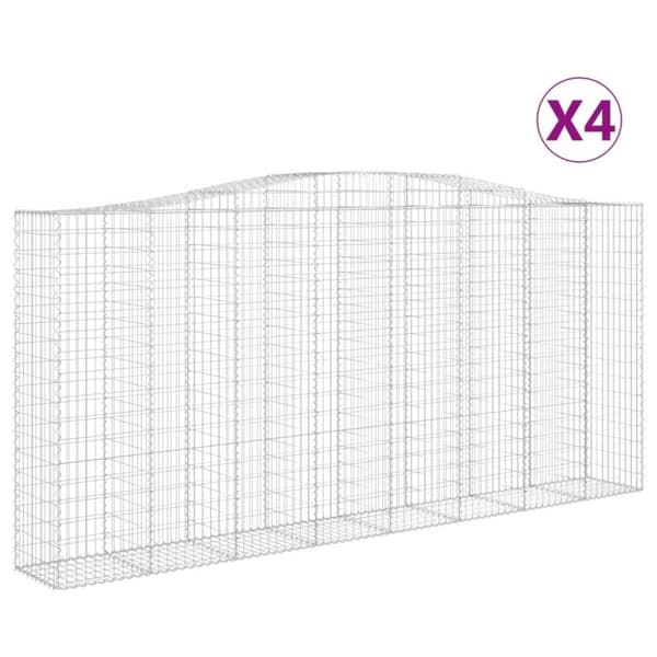 vidaXL Kaarevat kivikorit 4 kpl 400x50x180/200 cm galvanoitu rauta