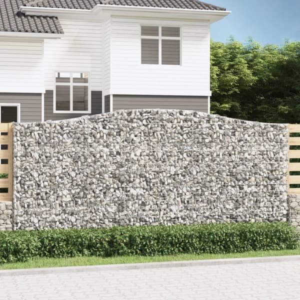 vidaXL Kaarevat kivikorit 4 kpl 400x50x180/200 cm galvanoitu rauta