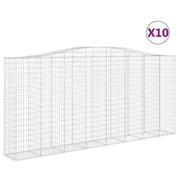 vidaXL Kaarevat kivikorit 10 kpl 400x50x180/200 cm galvanoitu rauta
