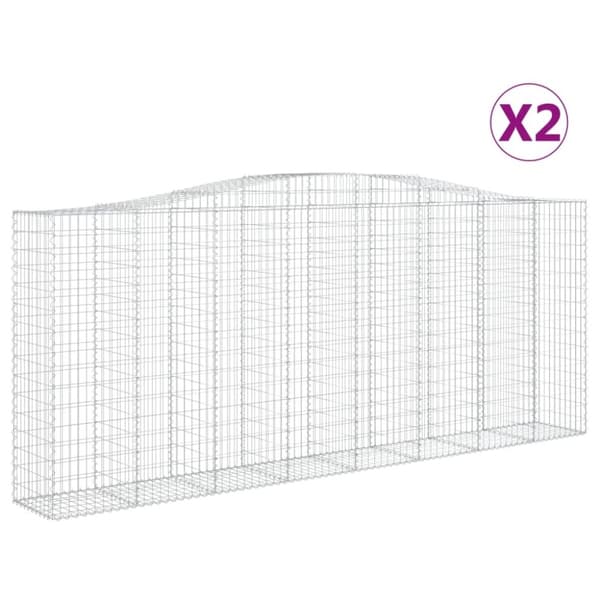 vidaXL Kaarevat kivikorit 2 kpl 400x50x160/180 cm galvanoitu rauta
