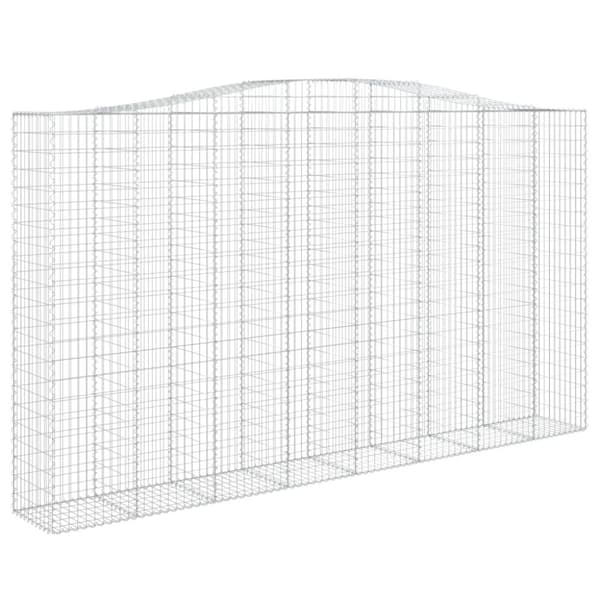 vidaXL buede gabionkurve 3 stk. 400x50x220/240 cm galvaniseret jern