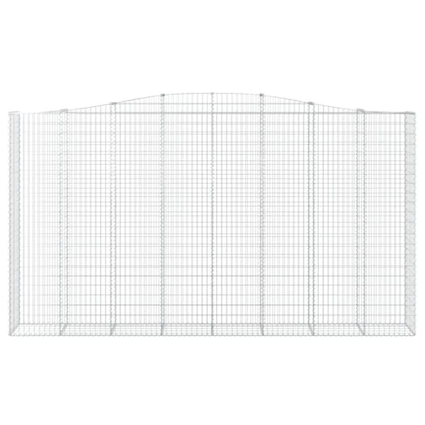 vidaXL buede gabionkurve 3 stk. 400x50x220/240 cm galvaniseret jern
