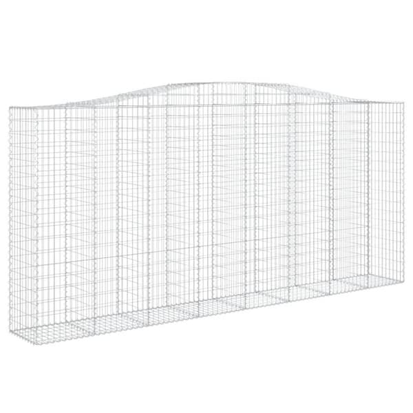 vidaXL buede gabionkurve 6 stk. 400x50x180/200 cm galvaniseret jern