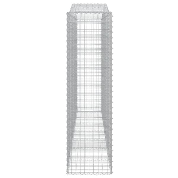 vidaXL buede gabionkurve 6 stk. 400x50x180/200 cm galvaniseret jern