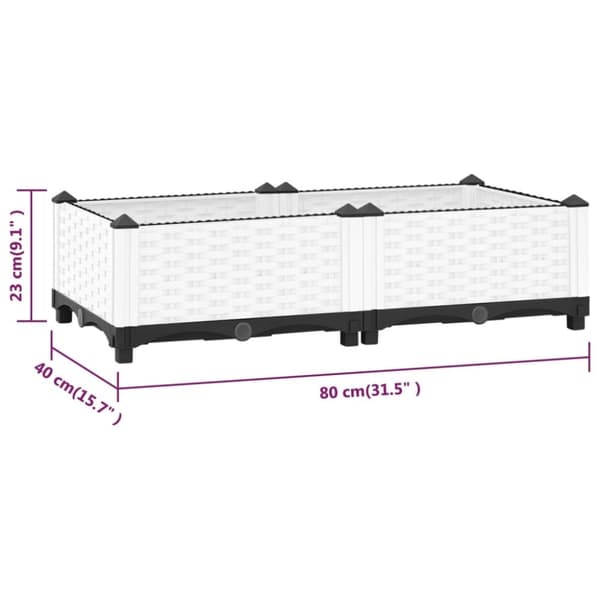 vidaXL højbed 80x40x23 cm polypropylen