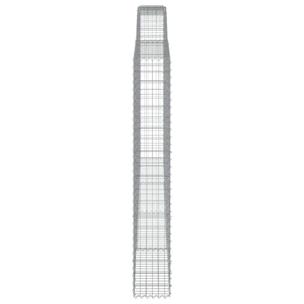 vidaXL Kaareva kivikori 400x30x200/220 cm galvanoitu rauta