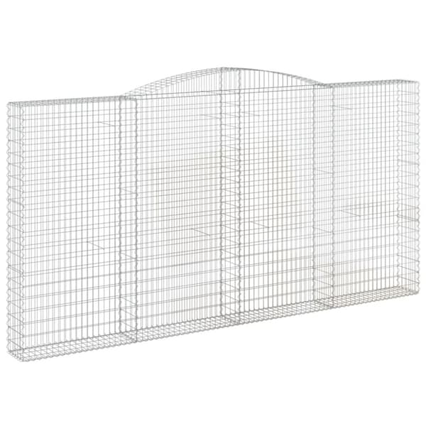 vidaXL Kaareva kivikori 400x30x200/220 cm galvanoitu rauta