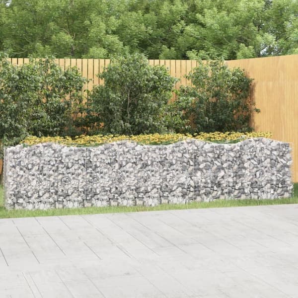 vidaXL buet gabion-højbed 400x50x100 cm galvaniseret jern