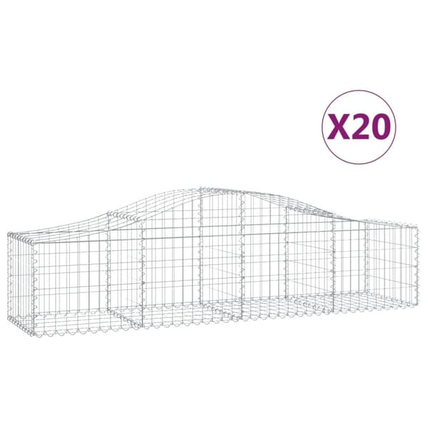 vidaXL Kaarevat kivikorit 20 kpl 200x50x40/60 cm galvanoitu rauta