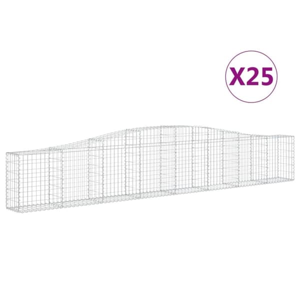 vidaXL Kaarevat kivikorit 25 kpl 400x30x60/80 cm galvanoitu rauta