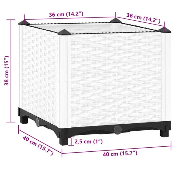 vidaXL højbed 40x40x38 cm polypropylen